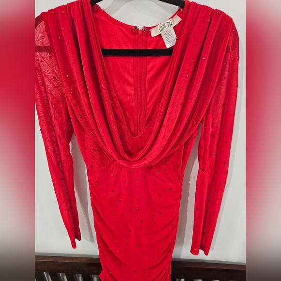 Steps NY Red mini dress Long sleeve Size: Small - Picture 1 of 4